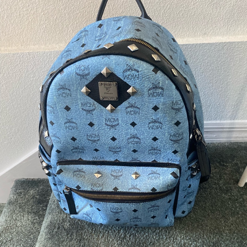 Light Blue customized mcm backpack